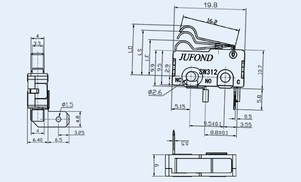 SW312 閥體微動開關線圖
