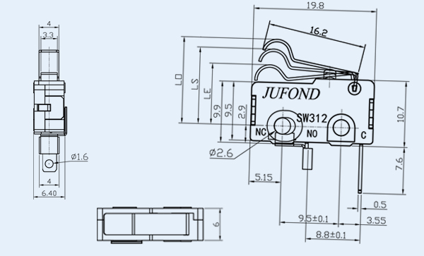 SW312 閥體微動開關（新款2）線圖